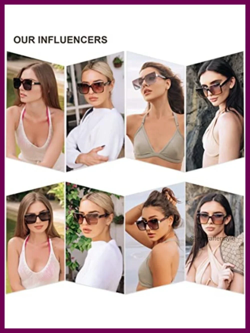 Oversized Square Rimless Sunglasses UV400 Ladies Shades